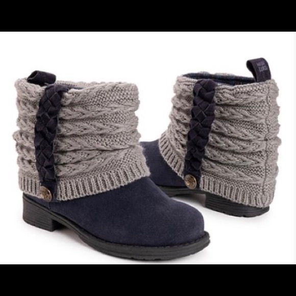 Navy & Gray Strap-Accent Kael Boot - Women